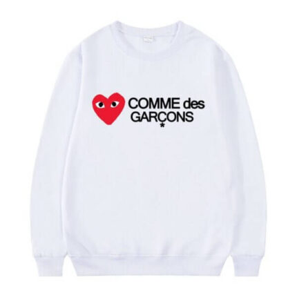 Comme Des Garcons Letter Logo White Sweatshirt