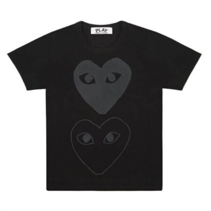 PLAY BLACK T-SHIRT BLACK HEART SCREENPRINT