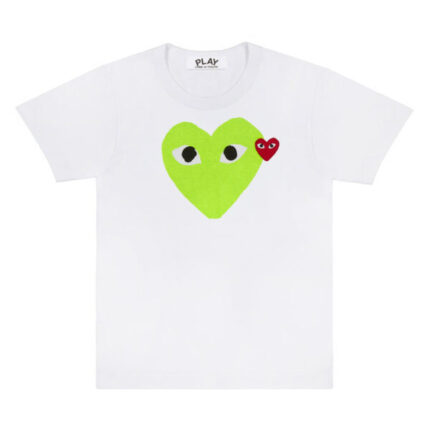 PLAY T-SHIRT PASTEL HEART AND RED EMBLEM (GREEN)